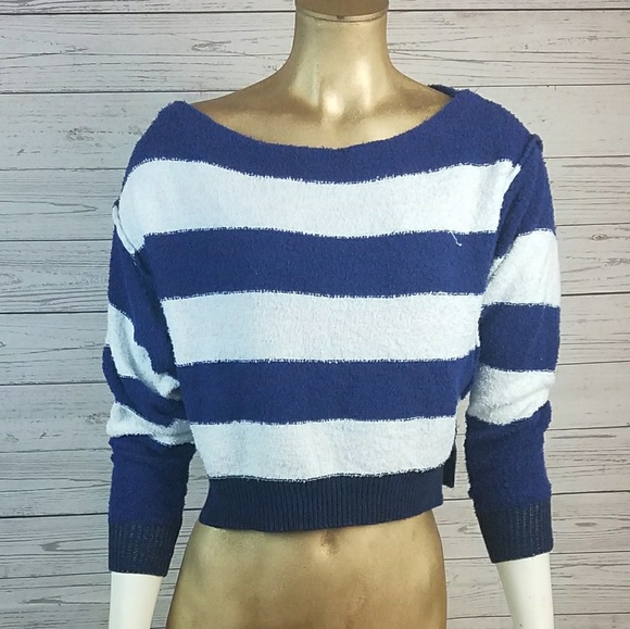 FP Navy & White Candyland Striped Pullover - Picture 2 of 4